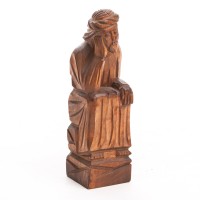Chrystus Frasobliwy, rzeźba ludowa w drewnie.